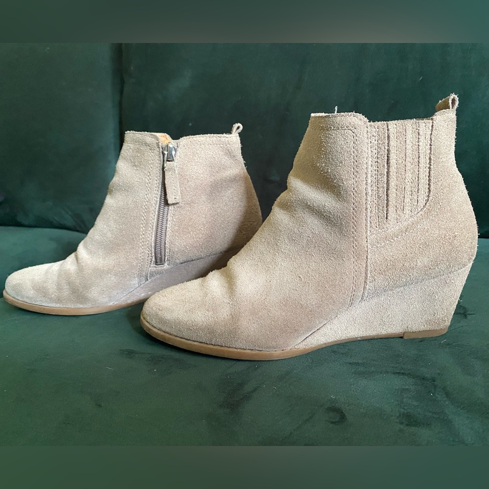 Franco Sarto Tan Suede Ankle Booties